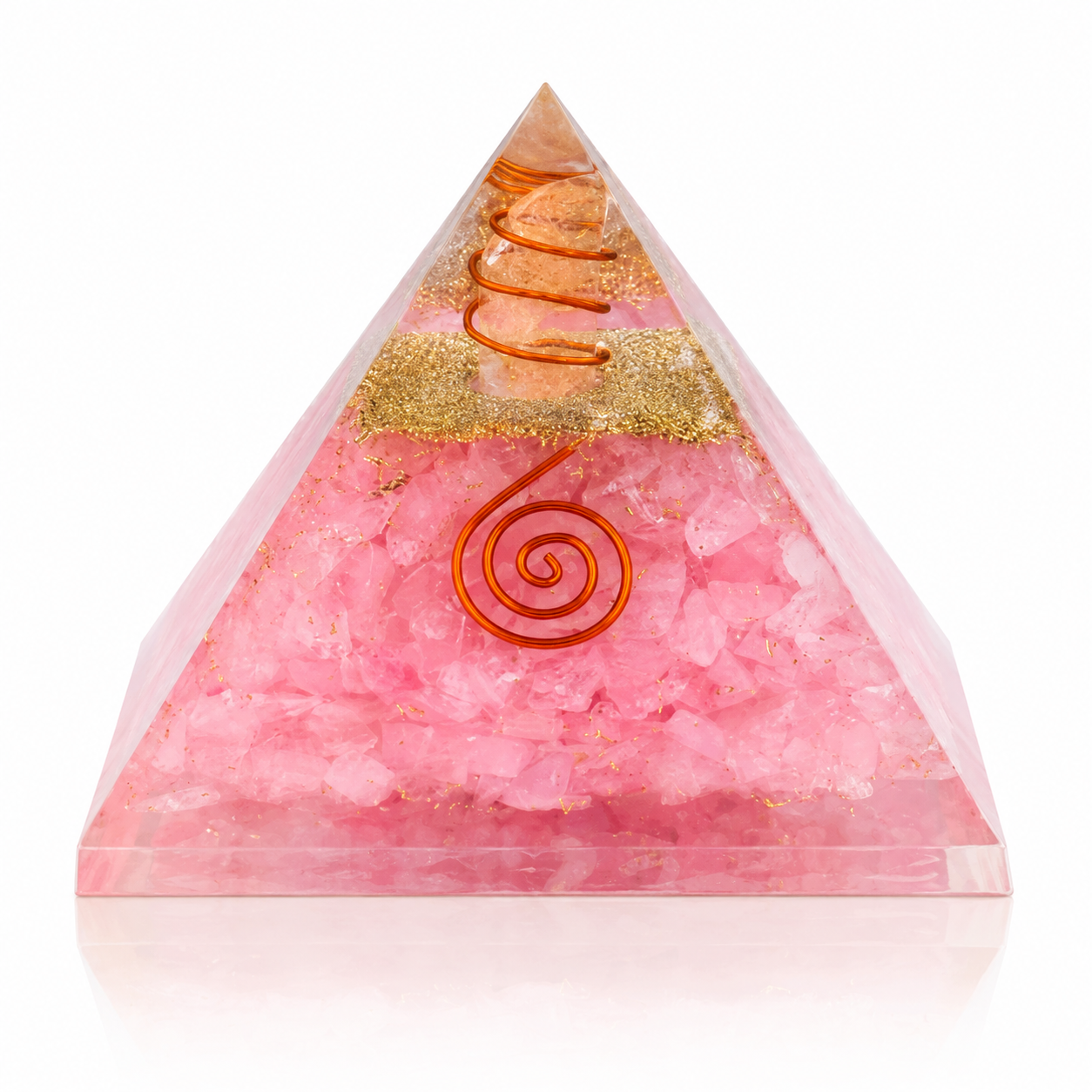 Rose Quartz Love Attraction Orgonite Pyramid