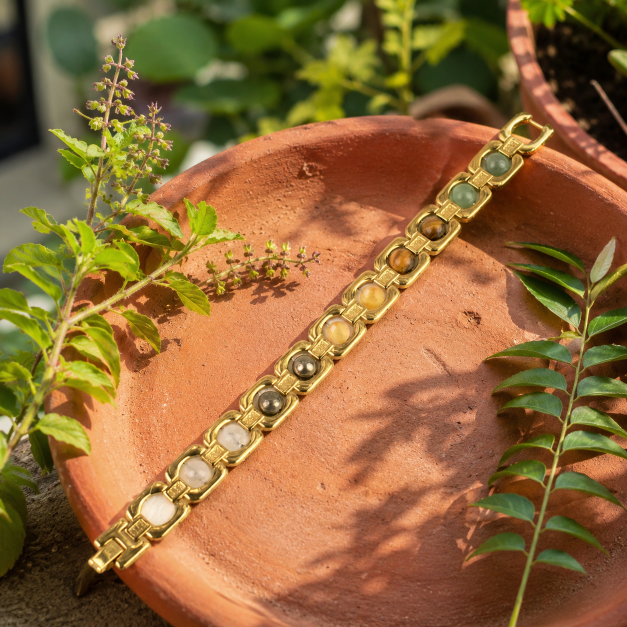 Metal Dhan Yog Bracelet Gold for Wealth