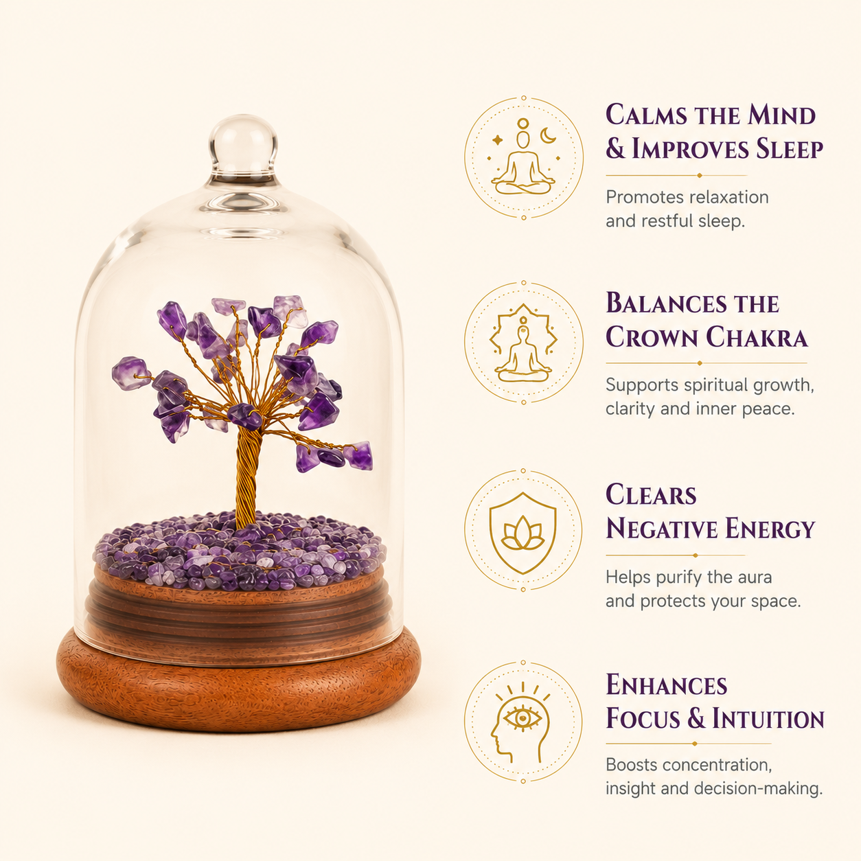 Amethyst Crystal Dome Tree – A Symbol of Peace, Protection &amp; Inner Wisdom
