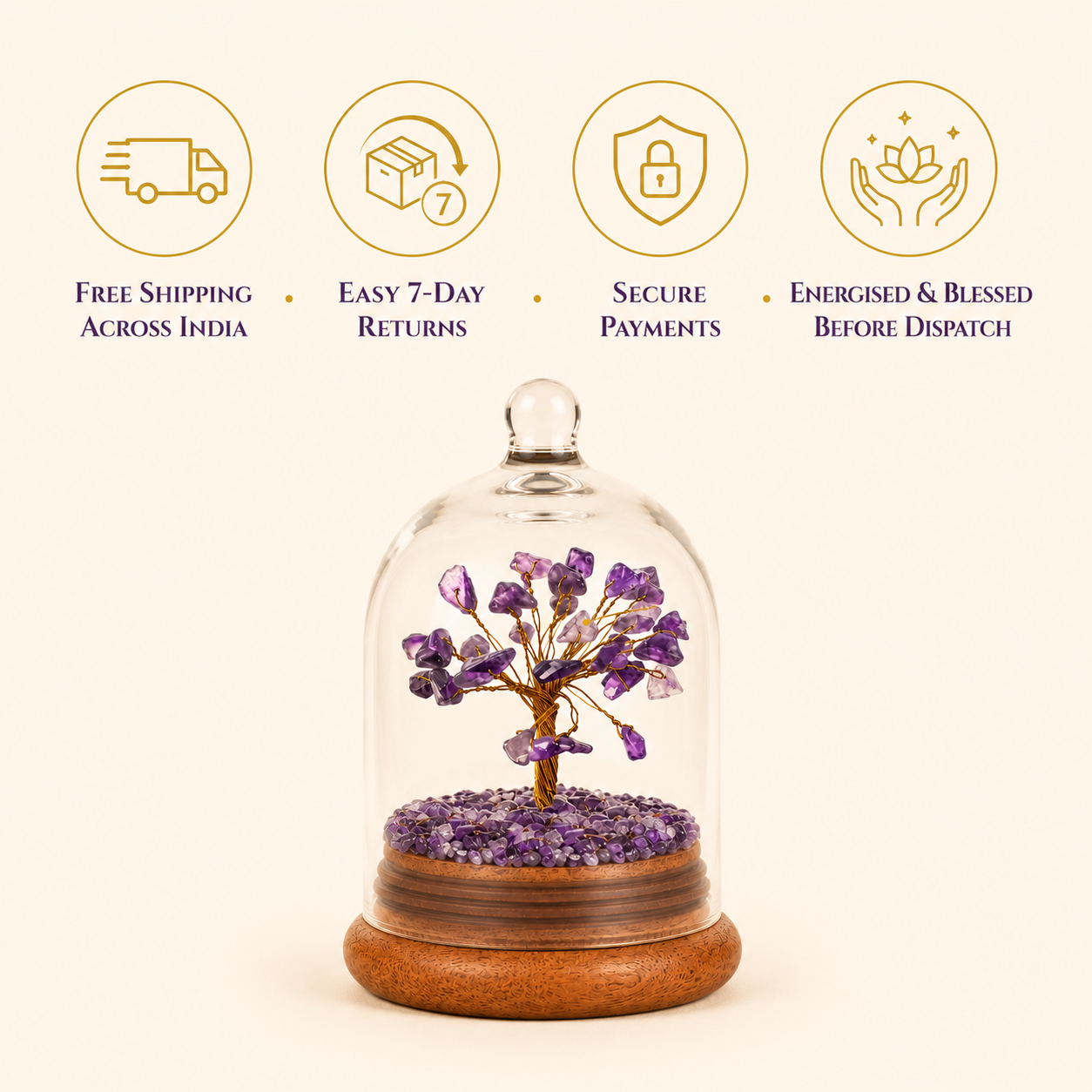 Amethyst Crystal Dome Tree – A Symbol of Peace, Protection &amp; Inner Wisdom