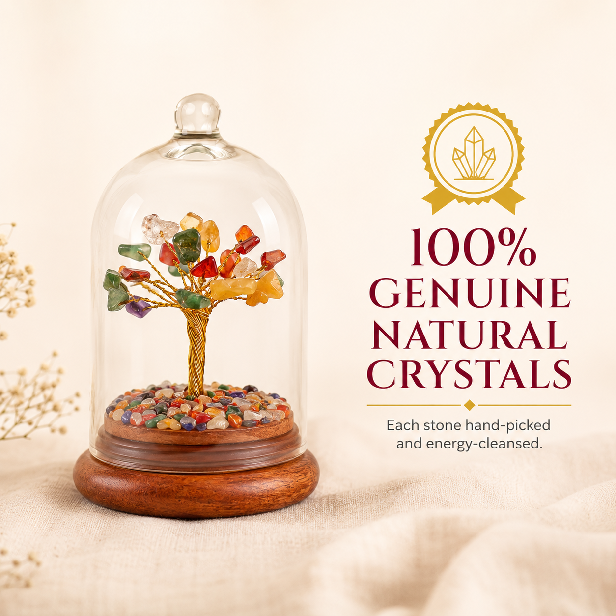 7 Chakra Crystal Dome Tree – Bring Balance, Positivity &amp; Prosperity Home