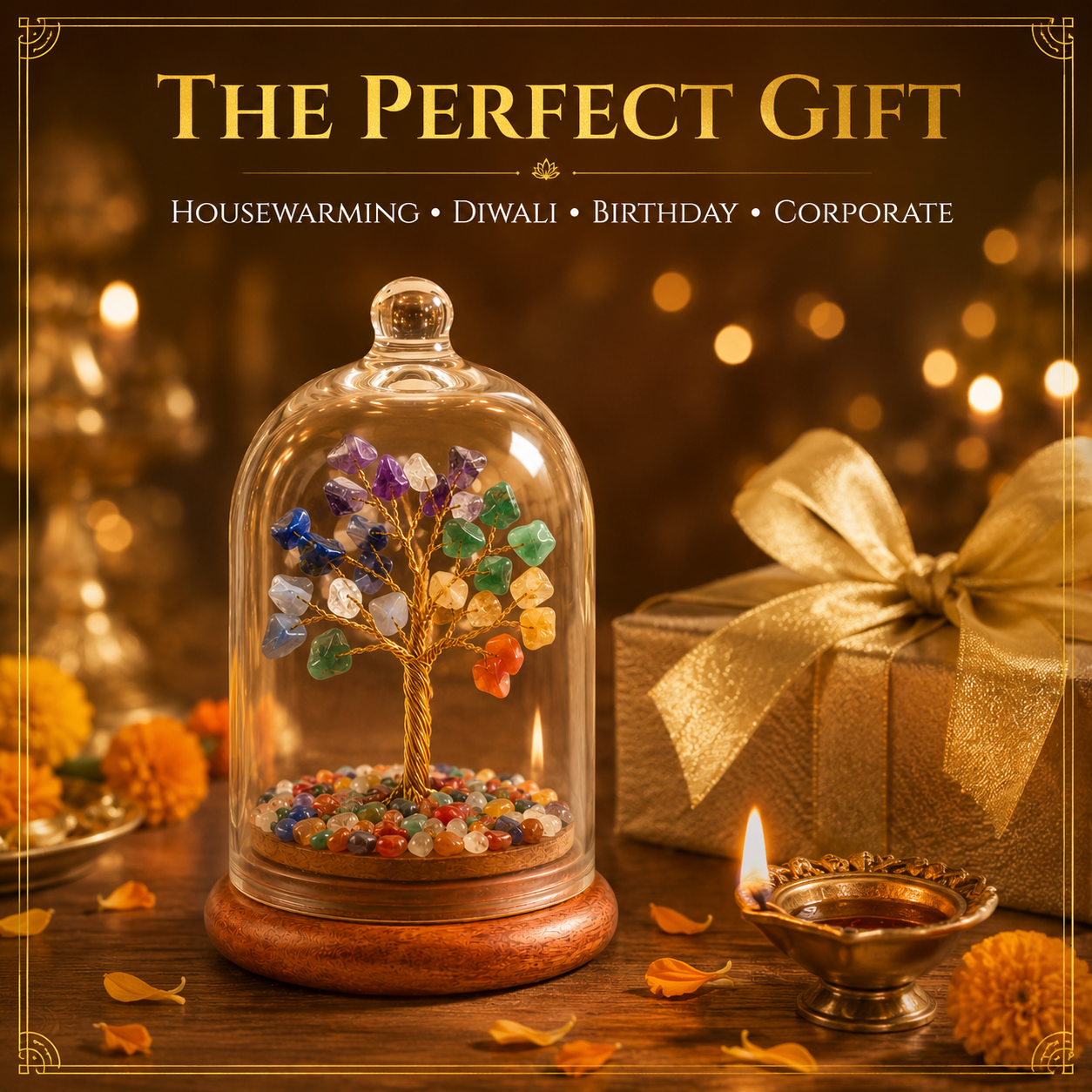 7 Chakra Crystal Dome Tree – Bring Balance, Positivity &amp; Prosperity Home