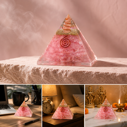 Rose Quartz Love Attraction Orgonite Pyramid