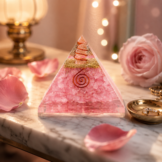 Rose Quartz Love Attraction Orgonite Pyramid