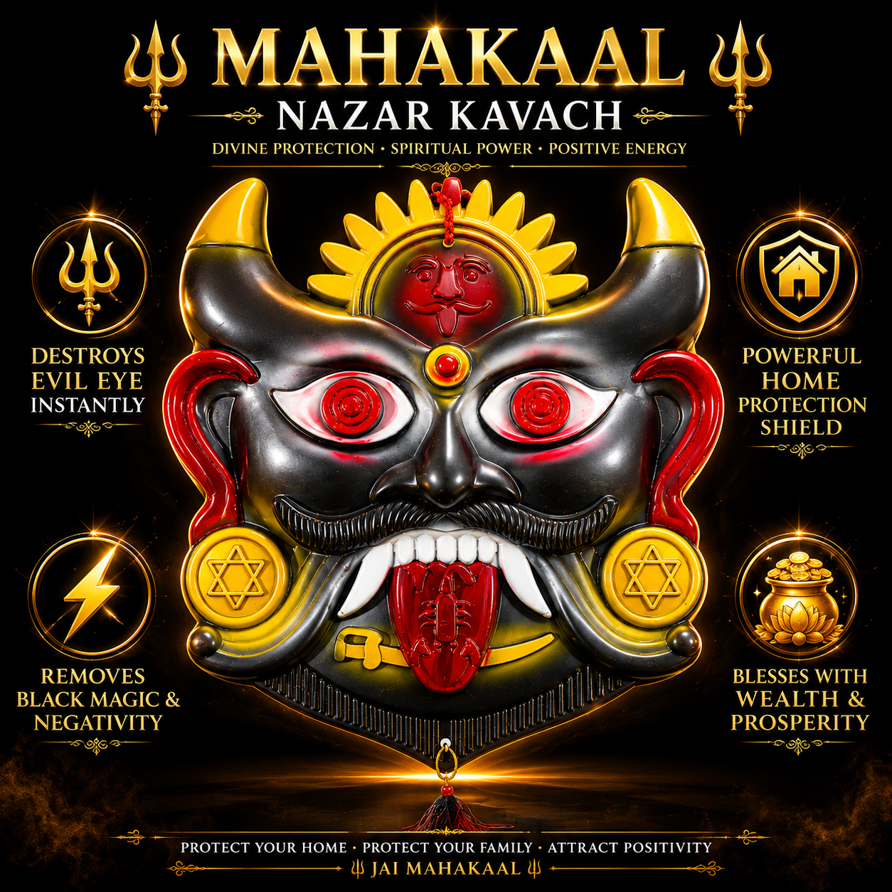 Mahakaal Bhairav Nazar Kavach - Mantra Card Included