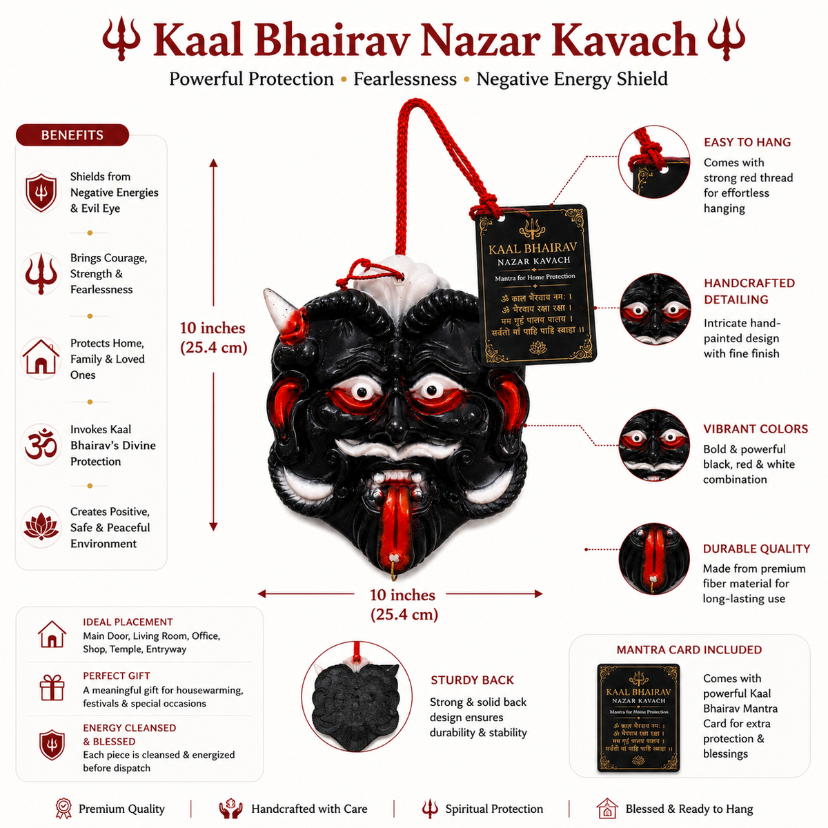 Kaal Bhairav Nazar Kavach - Mantra Card Included