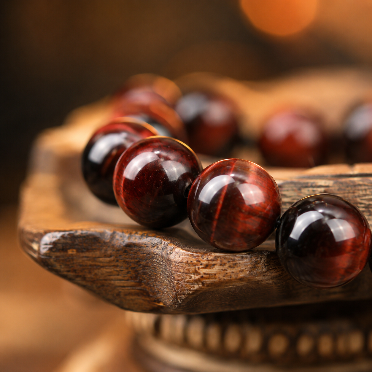 Red Tiger Eye Bracelet – Natural Gemstone Protection & Confidence Bracelet for Men & Women