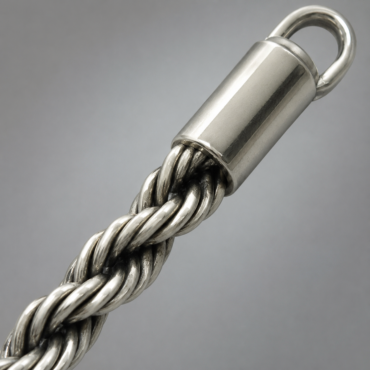 Shukham Silver Rope Chain Bracelet – Twisted Steel Spiritual Wrist Bracelet for Men & Women